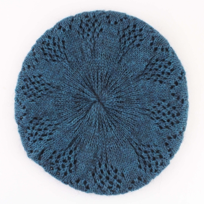 Ladies' knitted beret with mohair and wool Raffaello Bettini RB 09/9796, Turquoise melange