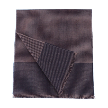 Wool scarf Ma.Al.Bi. MAB517 302/5, 37x180 cm, Pepita navy blue and beige