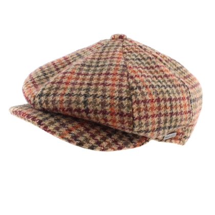 Men's Wool Cap HatYou CP4037, Beige Houndstooth