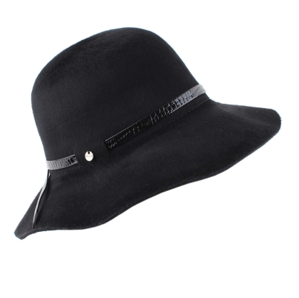 Ladies' Wide-Brim Felt Hat HatYou CF0278, Black