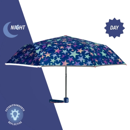 Umbrelă pliabilă pentru copii Perletti CoolKids Stars 15660, Multicolor/Stele