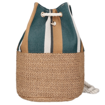 Beach Backpack Bag HatYou BR0313, Dark Green/Natural