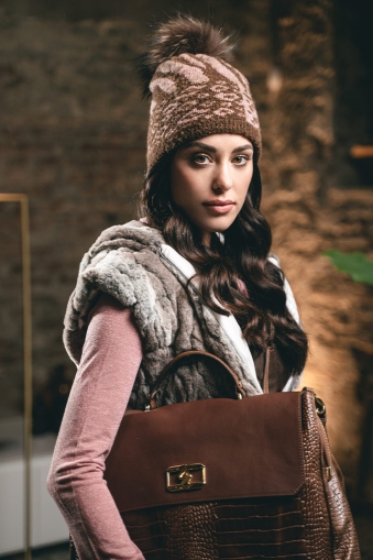 Ladies' Knitted Wool Hat JG5770, Brown