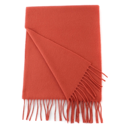 Едноцветен вълнен шал Pulcra Livigno, 30x150 cm, Оранжево-керемиден