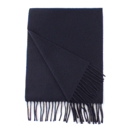 Plain wool scarf Pulcra Livigno, 30x150 cm, Dark Blue