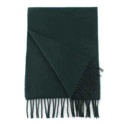 Plain wool scarf Pulcra Livigno, 30x150 cm, Dark Green