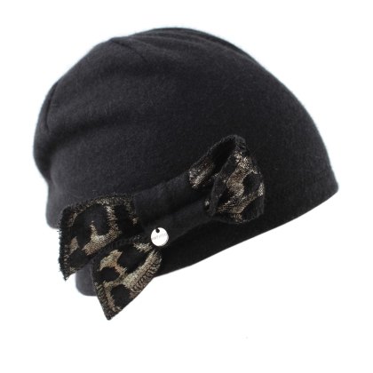 Дамска плетена шапка HatYou CP2104, Черен/Златист