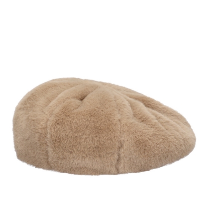 Ladies' beret made of fluffy fabric HatYou CP4090, Beige