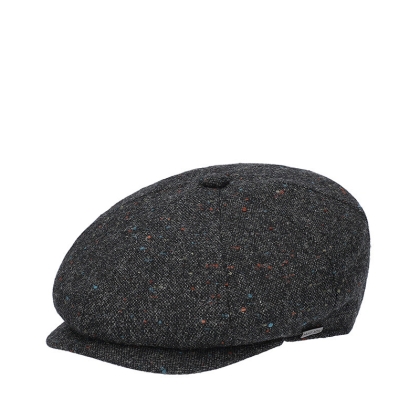 Men's wool newsboy cap HatYou CP4300, Black melange