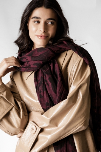 Ladies' Winter Scarf HatYou SI2904, 60x180 cm, Burgundy