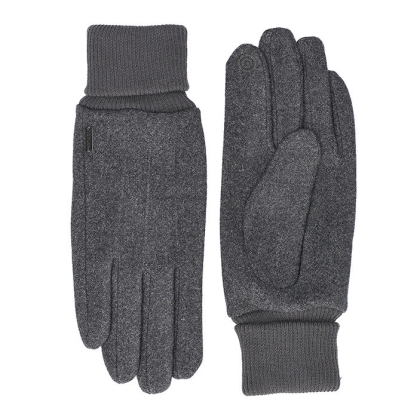 Мъжки ръкавици от плат с плетен маншет HatYou GL1605, Тъмносив