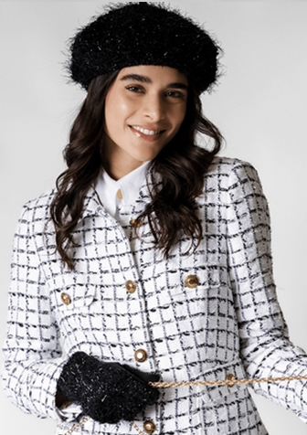 Beretă damă cu fire strălucitoare HatYou CP4298, Negru