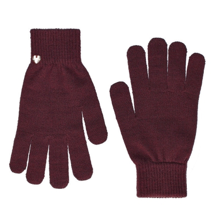 Дамски плетени ръкавици HatYou GL1611, Винено-лилав