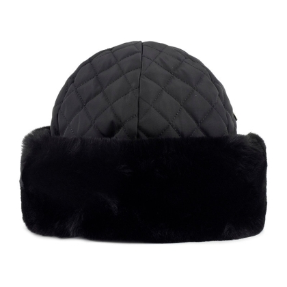 Дамска зимна шапка с пухкав борд HatYou CP3302, Черен