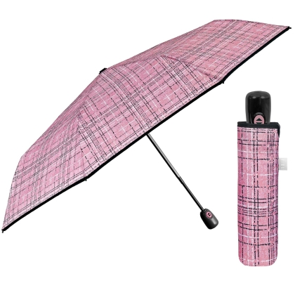 Дамски сгъваем автоматичен чадър Open-Close | Perletti Time 26429| Розов