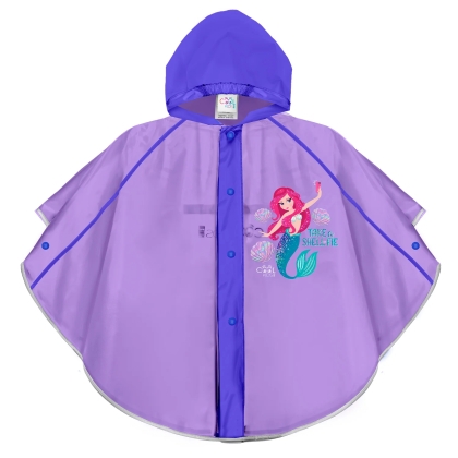 Kids rain poncho | Perletti CoolKids | Mermaid | Purple