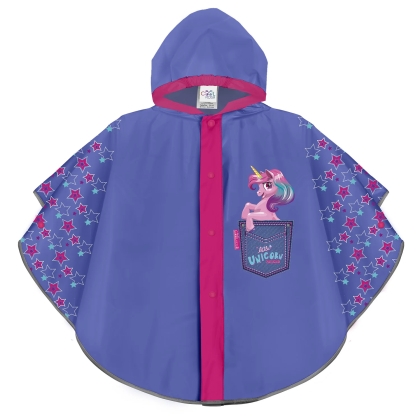 Kids rain poncho | Perletti CoolKids | Mermaid | Purple