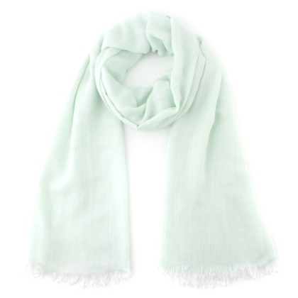 Ленено-памучен шал Pulcra Solomo, 82x200 см | Светлозелен меланж