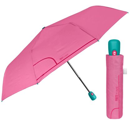 Ladies' Folding Automatic Open-Close Umbrella Perletti Time 26413, Pink