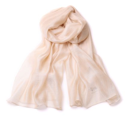 Ефирен шал от модал и коприна HatYou, 80х180 см | Кремаво бежов