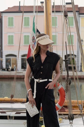 Vizieră de vară pentru femei cu decorațiune din macrame HatYou | Natural