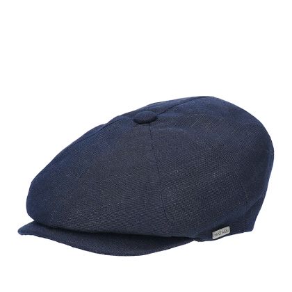 Men's linen cap Bakerboy HatYou CTM2407, Dark blue