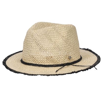 Women’s summer fedora hat with black accents HatYou | Natural