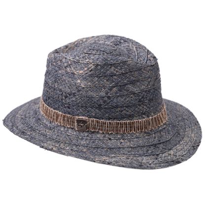 Pălărie bărbătească de vară din paie tip fedora | Albastru