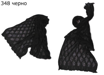 Дамски плетен шал Pulcra Cleopatra 55x190, Черен