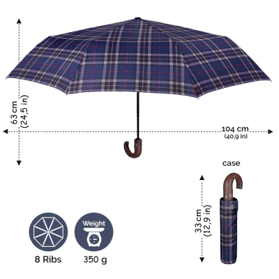 Men's automatic Open-Close umbrella Perletti Technology 21664