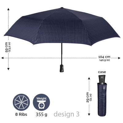 Umbrelă automată pentru bărbați Open-Close Perletti Technology 21667