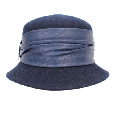 Дамска филцова шапка HatYou CF0270, Тъмносин меланж