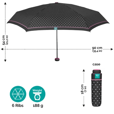 Ladie's non-automatic mini umbrella Perletti Time 26126