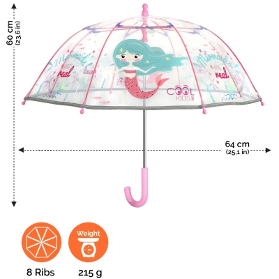 Кids' transparent umbrella Perletti CoolKids 15572