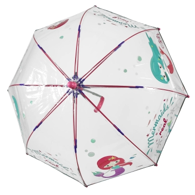 Детски прозрачен чадър Perletti CoolKids Русалка 15572