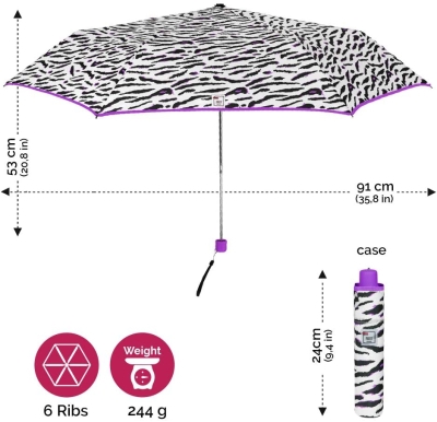 Дамски неавтоматичен ултралек чадър Perletti Trend 20305