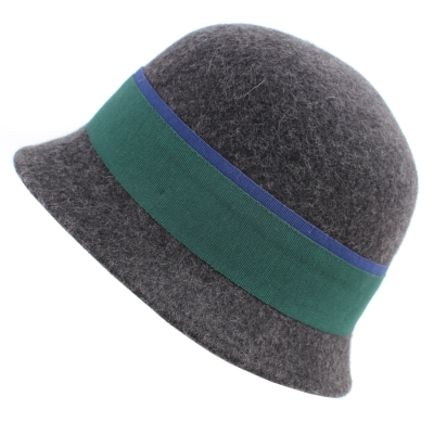 Дамска филцова шапка HatYou CF0296, Тъмносив меланж