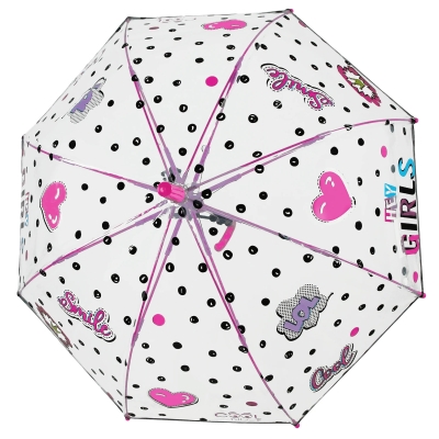 Kid's transparent umbrella Perletti CoolKids 15578 Hey Girls