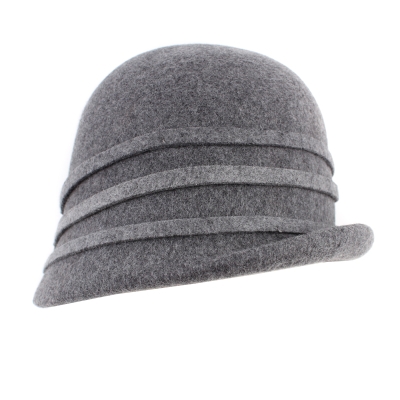 Дамска филцова шапка HatYou CF0305, сив меланж