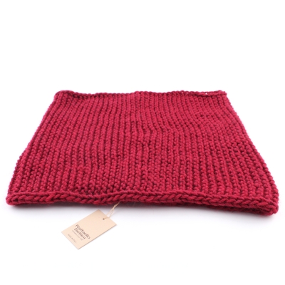 Дамски комплект плетен кръгъл шал и шапка Raffaello Bettini RB SC 014/2622E&011/1320, червен