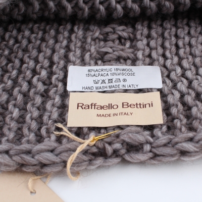 Дамски комплект плетен кръгъл шал и шапка Raffaello Bettini RB SC 014/2622E&011/1320, Бежов