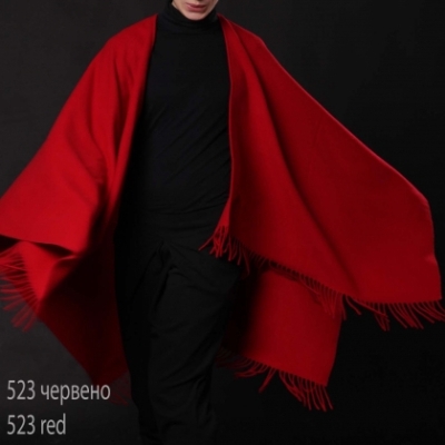 Wool poncho Pulcra Livigno 145x150, red