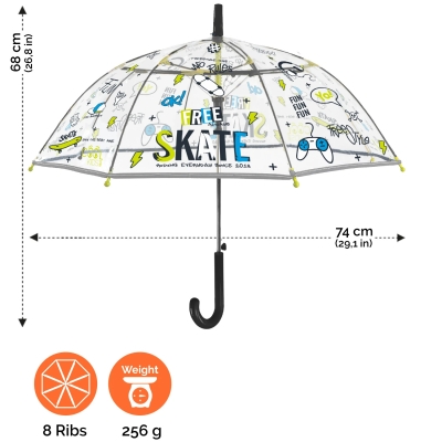 Kid's transparent umbrella Perletti CoolKids 15574 Free Skate