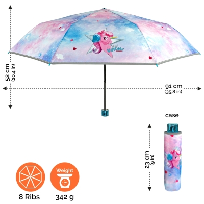 Детски сгъваем чадър Perletti CoolKids Еднорог 15588