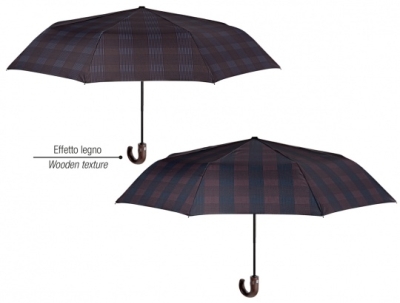 Мъжки автоматичен Open-Close чадър Perletti Technology 21733, Син/Кафяв