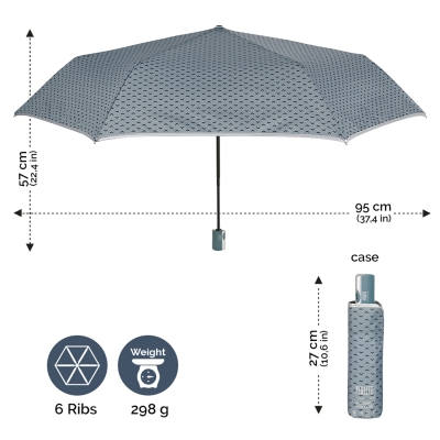 Ladies' flat automatic Open-Close umbrella Perletti Technology 21721
