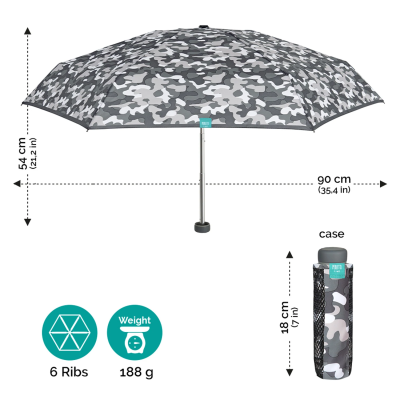 Дамски неавтоматичен мини чадър Perletti Time 26193