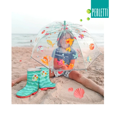 Детски прозрачен чадър Perletti CoolKids Цветни рибки 15592