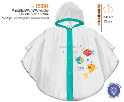 Rain poncho Perletti CoolKids Little fishes 15594