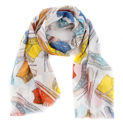 Children's cotton scarf MESS SE0498, White